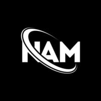 nam logotyp. namn bokstav. nam letter logotyp design. initialer nam logotyp länkad med cirkel och versaler monogram logotyp. nam typografi för teknik, företag och fastighetsmärke. vektor