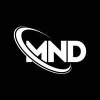 mnd logotyp. mnd brev. mnd brev logotyp design. initialer mnd logotyp länkad med cirkel och versaler monogram logotyp. mnd typografi för teknik, företag och fastighetsmärke. vektor