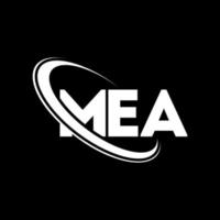 mea logotyp. mea brev. mea brev logotyp design. initialer mea logotyp länkad med cirkel och versaler monogram logotyp. mea typografi för teknik, företag och fastighetsmärke. vektor