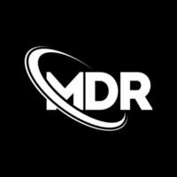 mdr logotyp. mdr brev. mdr brev logotyp design. initialer mdr-logotyp länkad med cirkel och monogramlogotyp med versaler. mdr typografi för teknik, företag och fastighetsmärke. vektor