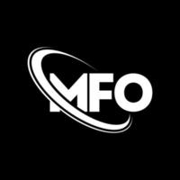 mfo logotyp. mfo brev. mfo brev logotyp design. initialer mfo logotyp länkad med cirkel och versaler monogram logotyp. mfo typografi för teknik, företag och fastighetsmärke. vektor
