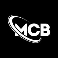 mcb logotyp. mcb brev. mcb brev logotyp design. initialer mcb logotyp länkad med cirkel och versaler monogram logotyp. mcb-typografi för teknik-, affärs- och fastighetsmärke. vektor