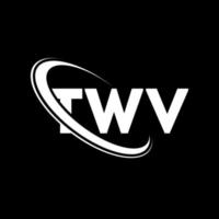 twv-Logo. twv brief. twv-Buchstaben-Logo-Design. Initialen twv-Logo verbunden mit Kreis und Monogramm-Logo in Großbuchstaben. twv typografie für technologie, business und immobilienmarke. vektor