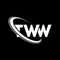 tww logotyp. två brev. tww bokstavs logotyp design. initialer tww logotyp länkad med cirkel och versaler monogram logotyp. tww typografi för teknik, företag och fastighetsmärke. vektor