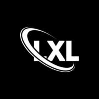 lxl-Logo. lxl-Brief. lxl-Buchstaben-Logo-Design. lxl-Logo mit Initialen, verbunden mit Kreis und Monogramm-Logo in Großbuchstaben. lxl-typografie für technologie-, geschäfts- und immobilienmarke. vektor