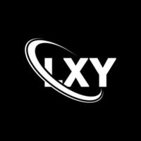 lxy logotyp. lxy brev. lxy bokstavslogotypdesign. initialer lxy logotyp länkad med cirkel och versaler monogram logotyp. lxy typografi för teknik, företag och fastighetsmärke. vektor