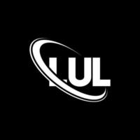 lul-Logo. lul brief. lul-Buchstaben-Logo-Design. Initialen-Lul-Logo, verbunden mit Kreis und Monogramm-Logo in Großbuchstaben. lul-typografie für technologie-, geschäfts- und immobilienmarke. vektor