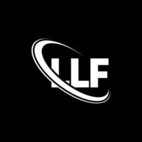 llf-Logo. llf Brief. llf-Buchstaben-Logo-Design. Initialen llf-Logo verbunden mit Kreis und Monogramm-Logo in Großbuchstaben. llf-typografie für technologie-, geschäfts- und immobilienmarke. vektor