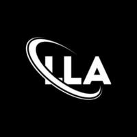 lla logotyp. lla bokstav. lla bokstavslogotypdesign. initialer lla logotyp länkad med cirkel och versaler monogram logotyp. lla typografi för teknik, företag och fastighetsmärke. vektor