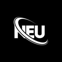 neu logotyp. neu bokstav. neu letter logotyp design. initialer neu logotyp länkad med cirkel och versaler monogram logotyp. neu typografi för teknik, företag och fastighetsmärke. vektor