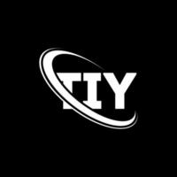 tiy-Logo. ti Brief. tiy-Buchstaben-Logo-Design. Initialen-Tiy-Logo, verbunden mit Kreis und Monogramm-Logo in Großbuchstaben. ty typografie für technologie-, geschäfts- und immobilienmarke. vektor