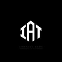 iat brev logotyp design med polygon form. iat polygon och kubform logotypdesign. iat hexagon vektor logotyp mall vita och svarta färger. iat monogram, affärs- och fastighetslogotyp.