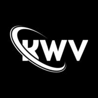 kwv logotyp. kwv brev. kwv bokstavslogotypdesign. initialer kwv logotyp länkad med cirkel och versaler monogram logotyp. kwv typografi för teknik, företag och fastighetsmärke. vektor