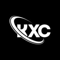 kxc-Logo. kxc-Brief. kxc-Brief-Logo-Design. kxc-Logo mit den Initialen, verbunden mit einem Kreis und einem Monogramm-Logo in Großbuchstaben. kxc-typografie für technologie-, geschäfts- und immobilienmarke. vektor