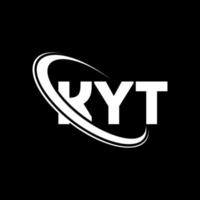 Kyt-Logo. Kyt-Brief. Kyt-Brief-Logo-Design. Initialen-Kyt-Logo, verbunden mit Kreis und Monogramm-Logo in Großbuchstaben. Kyt-Typografie für Technologie-, Geschäfts- und Immobilienmarke. vektor