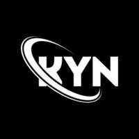 Kyn-Logo. Kyn-Brief. Kyn-Brief-Logo-Design. Initialen-Kyn-Logo, verbunden mit Kreis und Monogramm-Logo in Großbuchstaben. Kyn-Typografie für Technologie-, Geschäfts- und Immobilienmarken. vektor