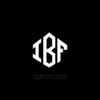 ibf brev logotyp design med polygon form. ibf polygon och kubform logotypdesign. ibf hexagon vektor logotyp mall vita och svarta färger. ibf-monogram, affärs- och fastighetslogotyp.