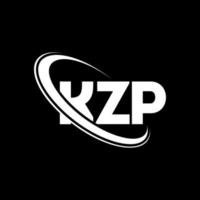 kzp logotyp. kzp brev. kzp brev logotyp design. initialer kzp logotyp länkad med cirkel och versaler monogram logotyp. kzp-typografi för teknik-, affärs- och fastighetsmärke. vektor
