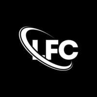 lfc-Logo. lfc-Brief. lfc-Brief-Logo-Design. Initialen lfc-Logo verbunden mit Kreis und Monogramm-Logo in Großbuchstaben. lfc-typografie für technologie-, geschäfts- und immobilienmarke. vektor