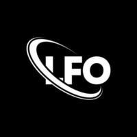 lfo logotyp. lfo brev. lfo bokstavslogotypdesign. initialer lfo logotyp länkad med cirkel och versaler monogram logotyp. lfo typografi för teknik, företag och fastighetsmärke. vektor