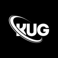 kug logotyp. kug brev. kug letter logotyp design. initialer kug logotyp länkad med cirkel och versaler monogram logotyp. kug typografi för teknik, företag och fastighetsmärke. vektor