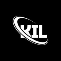 Kil-Logo. Kil Brief. kil-Buchstaben-Logo-Design. Kil-Logo mit Initialen, verbunden mit Kreis und Monogramm-Logo in Großbuchstaben. kil typografie für technologie-, geschäfts- und immobilienmarke. vektor