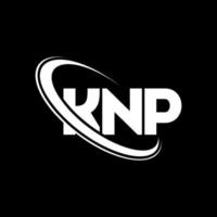 knp logotyp. knp brev. knp brev logotyp design. initialer knp logotyp länkad med cirkel och versaler monogram logotyp. knp typografi för teknik, företag och fastighetsmärke. vektor