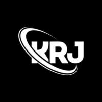 krj logotyp. krj brev. krj bokstavslogotypdesign. initialer krj logotyp länkad med cirkel och versaler monogram logotyp. krj typografi för teknik, företag och fastighetsmärke. vektor