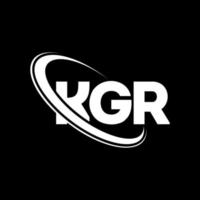 kgr-Logo. kgr Buchstabe. kgr-Buchstaben-Logo-Design. KGR-Logo mit den Initialen, verbunden mit einem Kreis und einem Monogramm-Logo in Großbuchstaben. kgr typografie für technologie-, geschäfts- und immobilienmarke. vektor