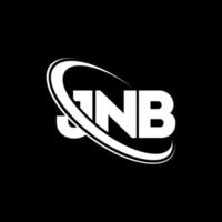 jnb logotyp. jnb brev. jnb bokstavslogotypdesign. initialer jnb logotyp länkad med cirkel och versaler monogram logotyp. jnb typografi för teknik, företag och fastighetsmärke. vektor