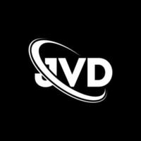 jvd-Logo. jvd brief. Jvd-Brief-Logo-Design. Initialen jvd-Logo verbunden mit Kreis und Monogramm-Logo in Großbuchstaben. jvd typografie für technologie-, geschäfts- und immobilienmarke. vektor