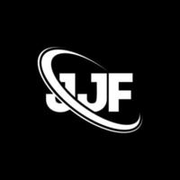 jjf-Logo. jjf brief. jjf-Buchstaben-Logo-Design. Initialen JJF-Logo verbunden mit Kreis und Monogramm-Logo in Großbuchstaben. jjf typografie für technologie-, geschäfts- und immobilienmarke. vektor