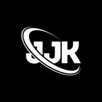 jjk-Logo. jjk Brief. jjk-Buchstaben-Logo-Design. Initialen jjk-Logo, verbunden mit Kreis und Monogramm-Logo in Großbuchstaben. jjk typografie für technologie-, geschäfts- und immobilienmarke. vektor