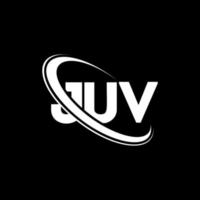 juv-Logo. juv brief. juv-Buchstaben-Logo-Design. Initialen-Juv-Logo, verbunden mit Kreis und Monogramm-Logo in Großbuchstaben. Juv-Typografie für Technologie-, Geschäfts- und Immobilienmarke. vektor