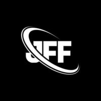 jff logotyp. jff brev. jff bokstavslogotypdesign. initialer jff logotyp länkad med cirkel och versaler monogram logotyp. jff typografi för teknik, företag och fastighetsmärke. vektor