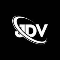 jdv-Logo. JDV-Brief. Jdv-Brief-Logo-Design. Initialen jdv-Logo verbunden mit Kreis und Monogramm-Logo in Großbuchstaben. jdv typografie für technologie-, geschäfts- und immobilienmarke. vektor