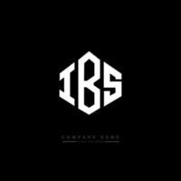 ibs brev logotyp design med polygon form. ibs polygon och kubformad logotypdesign. ibs hexagon vektor logotyp mall vita och svarta färger. ibs monogram, affärs- och fastighetslogotyp.