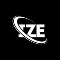 ize logotyp. ize brev. ize brev logotyp design. initialer ize logotyp länkad med cirkel och versaler monogram logotyp. ize typografi för teknik, företag och fastighetsmärke. vektor