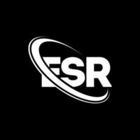 esr logotyp. esr brev. esr brev logotyp design. initialer esr logotyp länkad med cirkel och versaler monogram logotyp. esr typografi för teknik, företag och fastighetsmärke. vektor