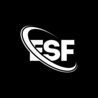 esf-Logo. Esf-Brief. esf-Buchstaben-Logo-Design. Initialen esf-Logo verbunden mit Kreis und Monogramm-Logo in Großbuchstaben. esf-typografie für technologie-, geschäfts- und immobilienmarke. vektor