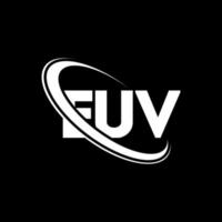 euv logotyp. euv brev. euv brev logotyp design. initialer euv logotyp länkad med cirkel och versaler monogram logotyp. euv typografi för teknik, företag och fastighetsmärke. vektor