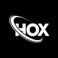 hox logotyp. hox brev. hox brev logotyp design. initialer hox logotyp länkad med cirkel och versaler monogram logotyp. hox typografi för teknik, företag och fastighetsmärke. vektor