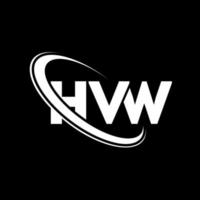 hvw-Logo. hv brief. hvw-Brief-Logo-Design. Initialen hvw-Logo verbunden mit Kreis und Monogramm-Logo in Großbuchstaben. hvw Typografie für Technologie-, Wirtschafts- und Immobilienmarke. vektor