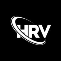 hrv-Logo. hrv brief. hrv-Buchstaben-Logo-Design. Initialen hrv-Logo verbunden mit Kreis und Monogramm-Logo in Großbuchstaben. hrv Typografie für Technologie-, Business- und Immobilienmarke. vektor