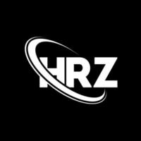 hrz logotyp. hrz brev. hrz bokstavslogotypdesign. initialer hrz logotyp länkad med cirkel och versaler monogram logotyp. hrz typografi för teknik, företag och fastighetsmärke. vektor