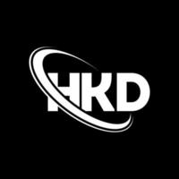 hkd logotyp. hkd brev. hkd bokstavslogotypdesign. initialer hkd logotyp länkad med cirkel och versaler monogram logotyp. hkd typografi för teknik, företag och fastighetsmärke. vektor