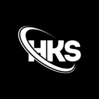 hks-Logo. hks brief. hks-Buchstaben-Logo-Design. Initialen hks-Logo verbunden mit Kreis und Monogramm-Logo in Großbuchstaben. hks typografie für technologie-, geschäfts- und immobilienmarke. vektor