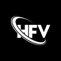 hfv-Logo. hfv brief. hfv-Brief-Logo-Design. Initialen hfv-Logo verbunden mit Kreis und Monogramm-Logo in Großbuchstaben. hfv-Typografie für Technologie-, Wirtschafts- und Immobilienmarke. vektor