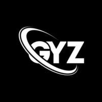 gyz-Logo. Gyz-Brief. gyz-Buchstaben-Logo-Design. Initialen-Gyz-Logo, verbunden mit Kreis und Monogramm-Logo in Großbuchstaben. gyz-typografie für technologie-, geschäfts- und immobilienmarke. vektor