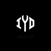 iyd-Buchstaben-Logo-Design mit Polygonform. iyd Polygon- und Würfelform-Logo-Design. iyd Sechseck-Vektor-Logo-Vorlage in weißen und schwarzen Farben. iyd-monogramm, geschäfts- und immobilienlogo. vektor